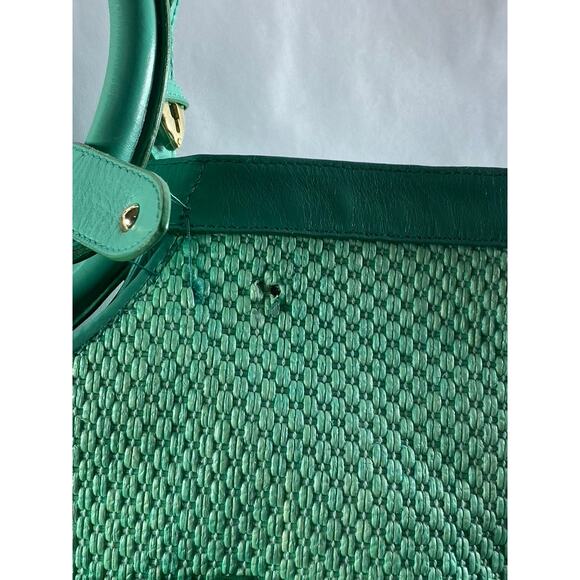 JIMMY CHOO Women's Aqua Green Textured Round Handle Handbag - Picture 4 of 11